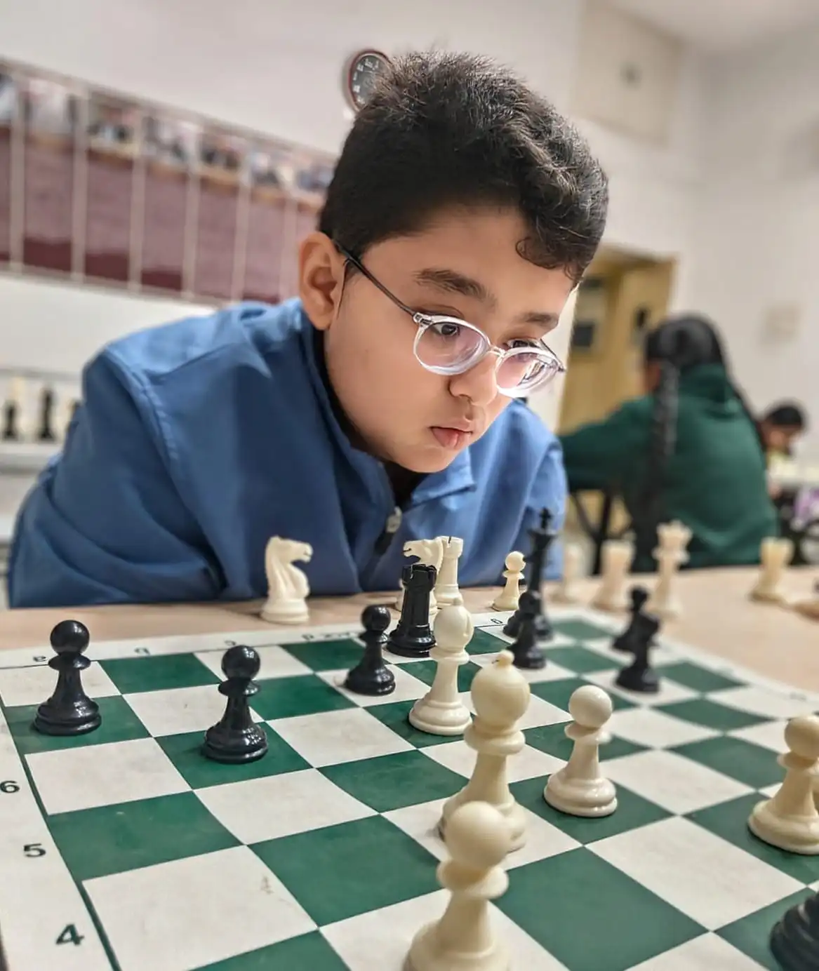 Chess pieces on board